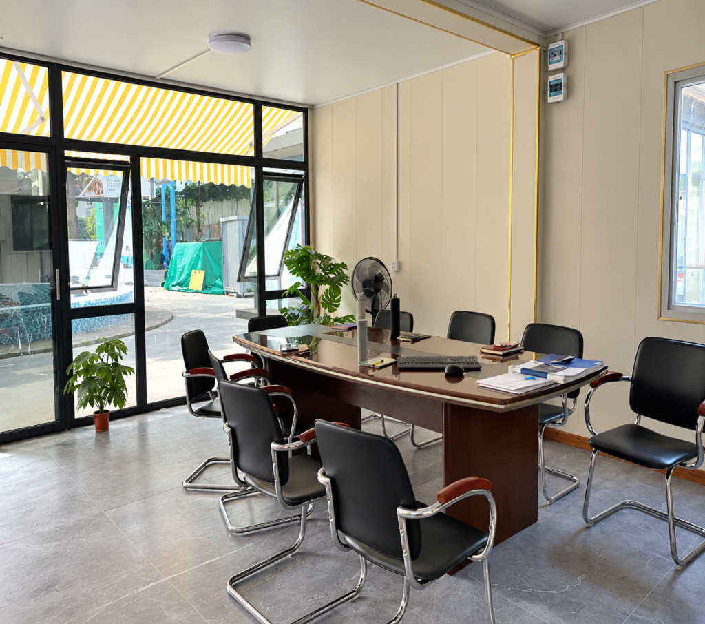 MOB RIDGEMONT ground floor fitted out as a meeting room with a glazed front wall